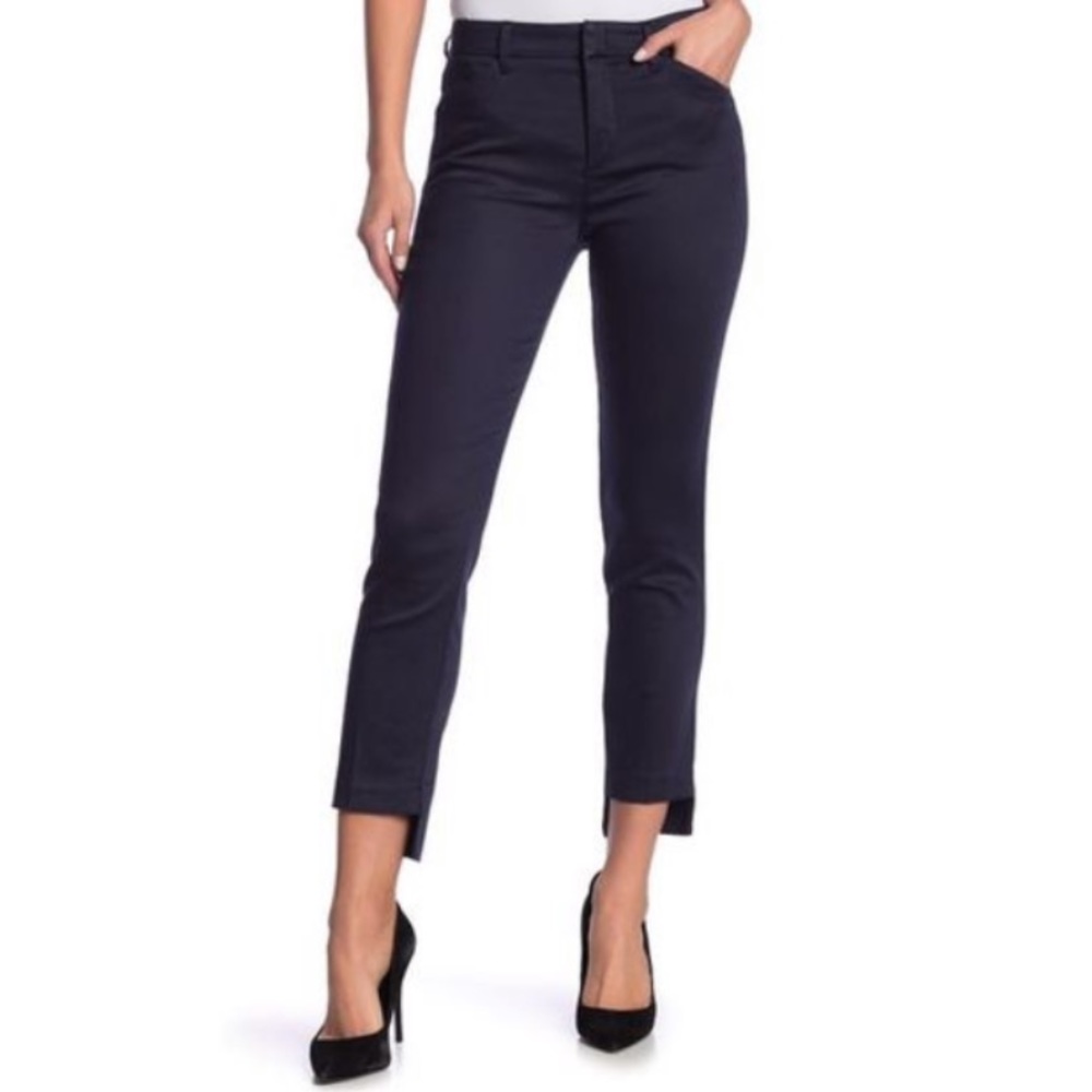 Anthropologie Level 99 Gracie Step Hem Navy Trousers SA2F39